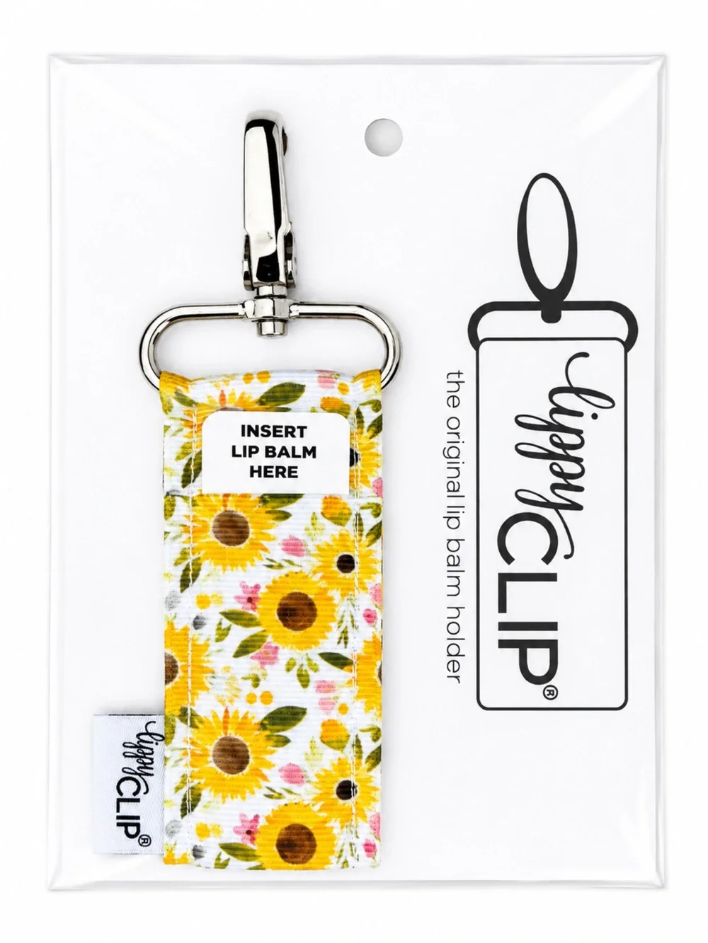 Sunflower Lip Balm Holder Keychain - Yellow Floral